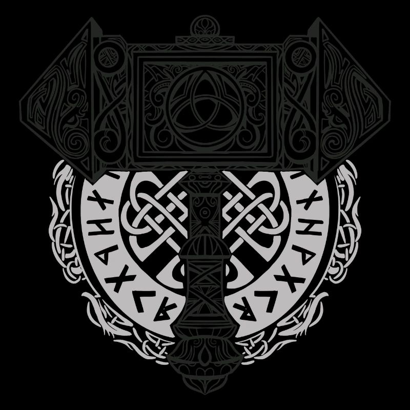 Wikinger Symbol Nordisch Thor Raben Hammer Mjölnir