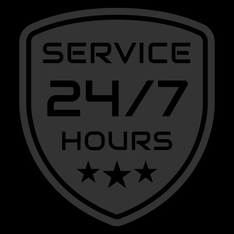 24/7 Service logo symbol shield