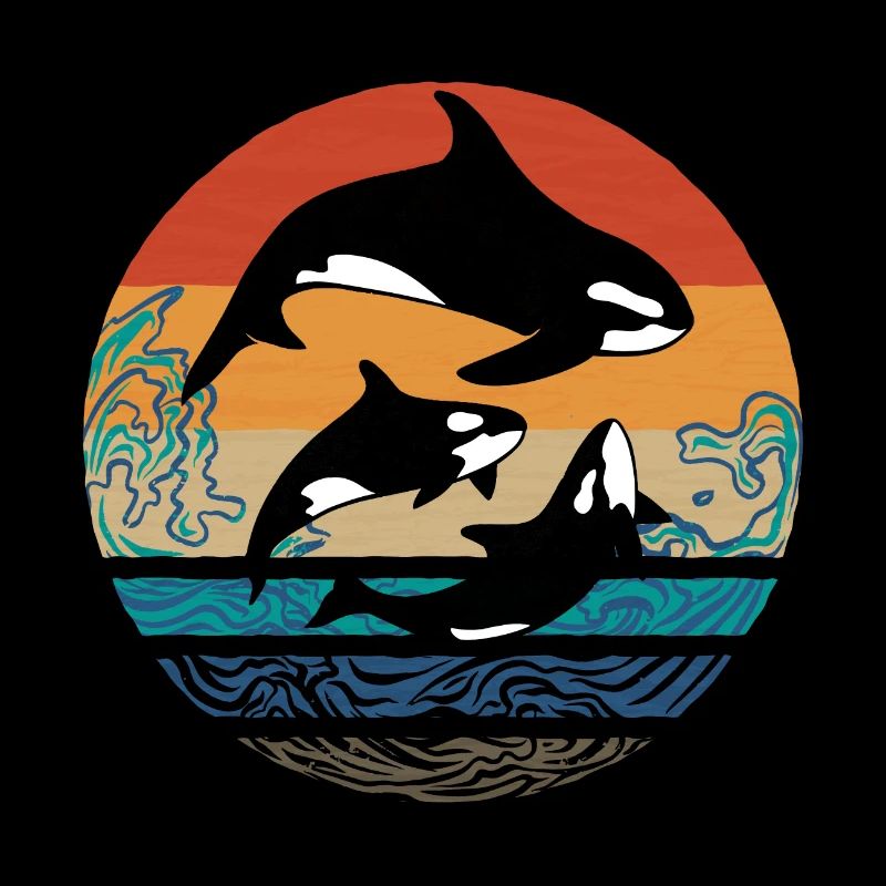 Orca Killerwal Schwertwal Design Retro Vintage