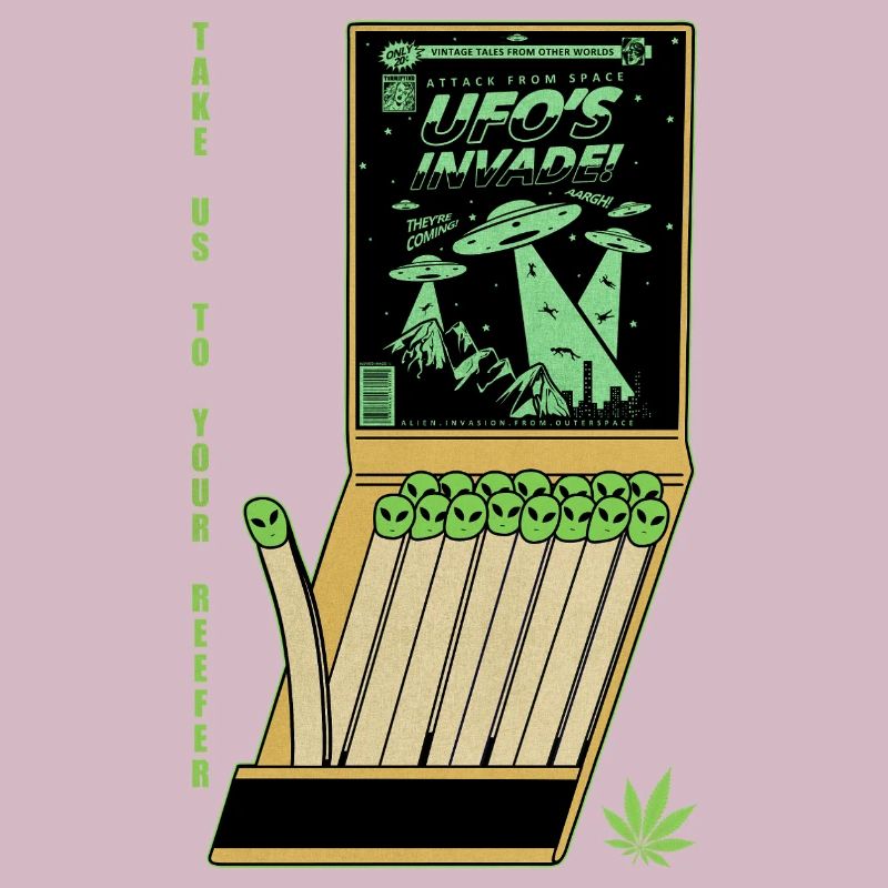 UFO Invasion Vintage Poster Design