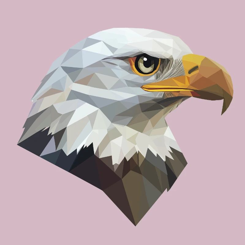 Eagle Head Low Poly Art Logo Design