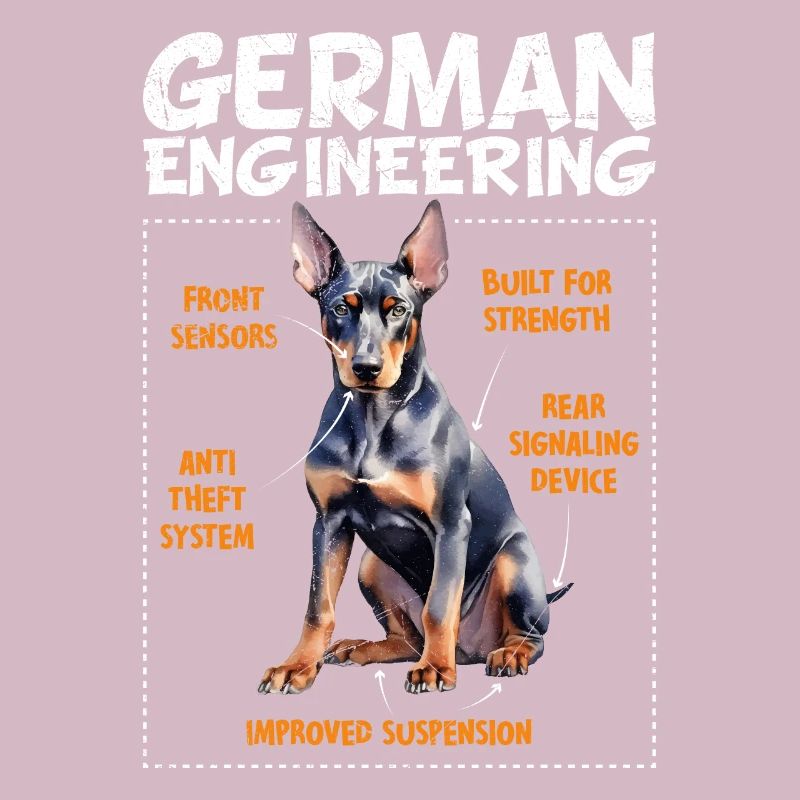 Doberman GERMAN ENGINEERING Lustiges Doberman
