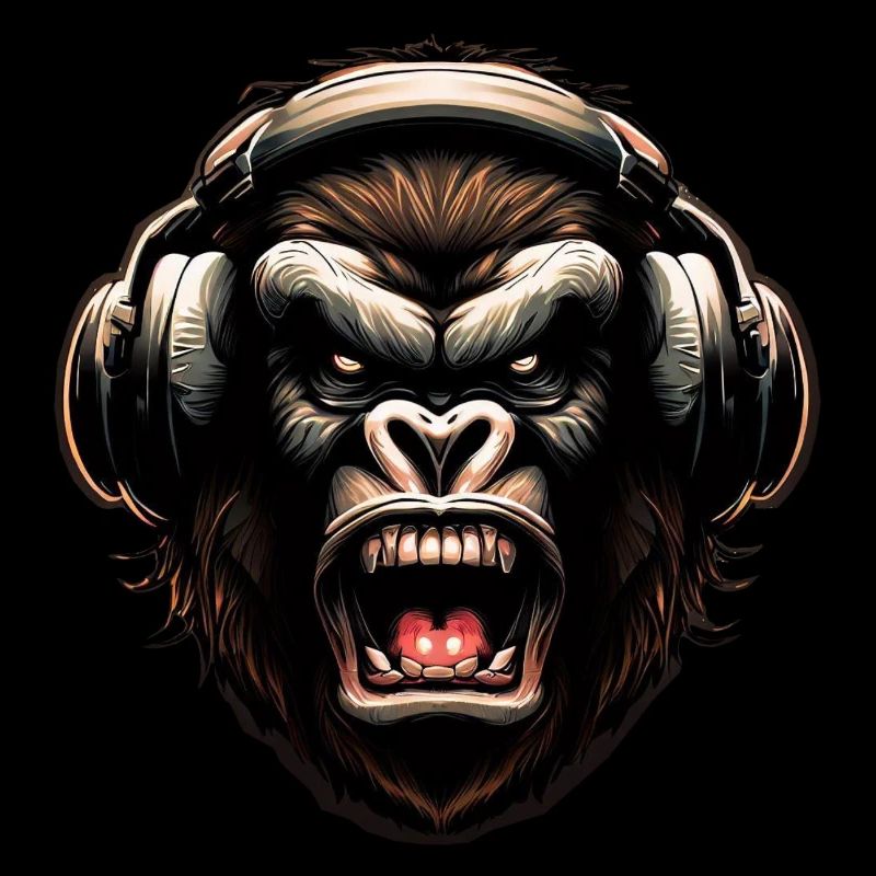 Gorilla Monkey DJ with Headphones