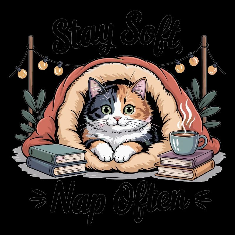Restez doux, faites souvent la sieste – Chat câlin