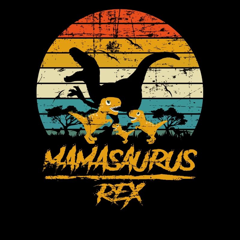 Mamasaurus Dinosaurier 3 Kinder Retro Vintage Geschenk