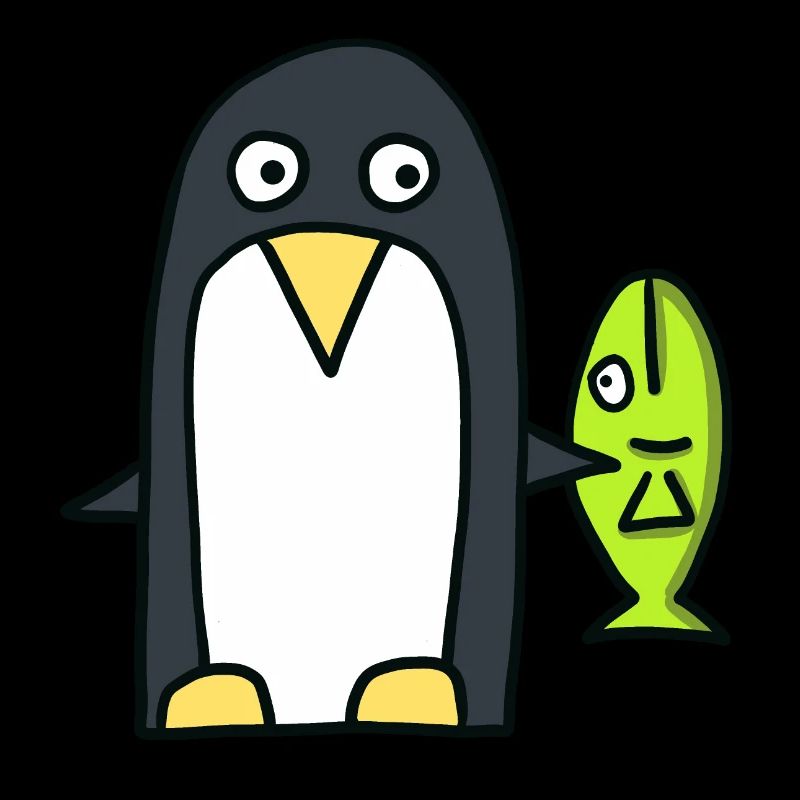 Pingouin avec du poisson