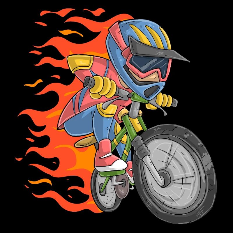 Biker mit Flammen