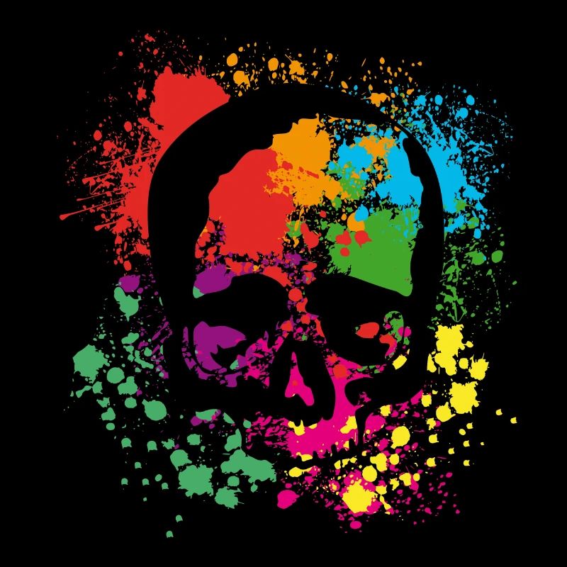 Crâne - crâne - éclaboussure de couleur