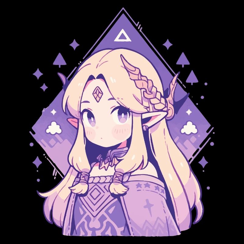 Princesse Chibi mignonne - Conception de conte de fées mignon