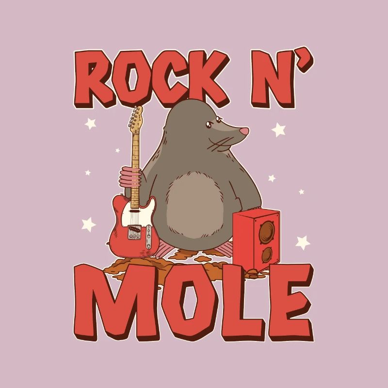 Funny Mole Rat Rock N' Mole For Mole Puns Lover
