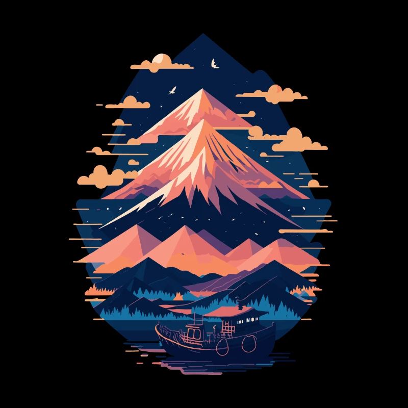 Serene Mount Fuji Sunset Peaceful River Scenery