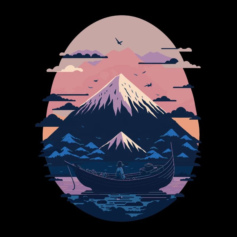 Serene Mount Fuji Sunset Peaceful River Scenery