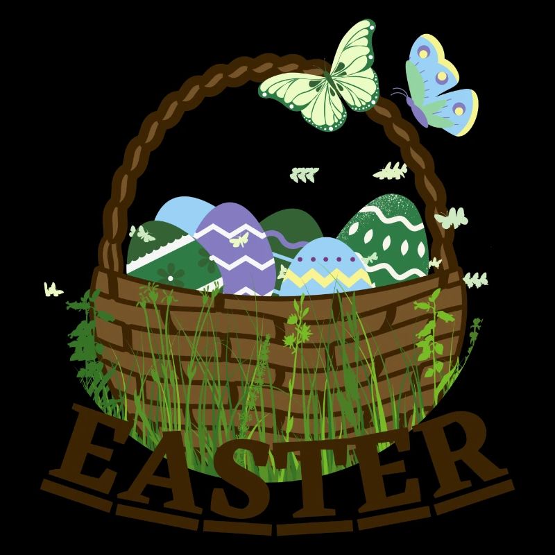 Easter basket with Easter eggs