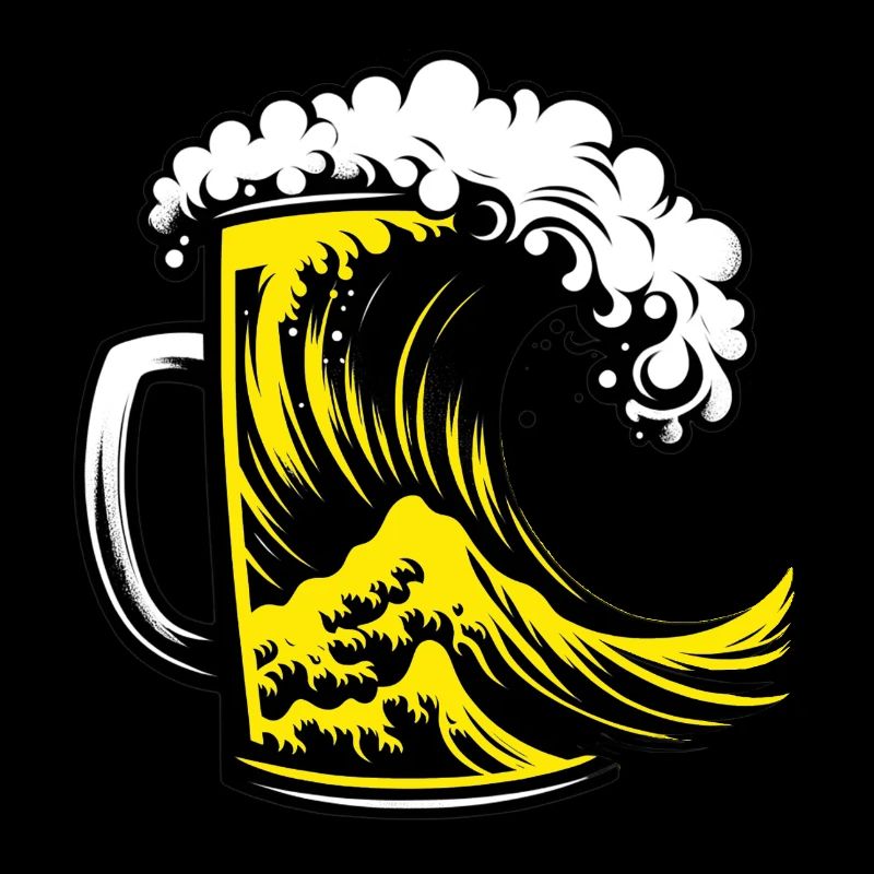 La grande vague de bière Source de bière Beauté mousseuse