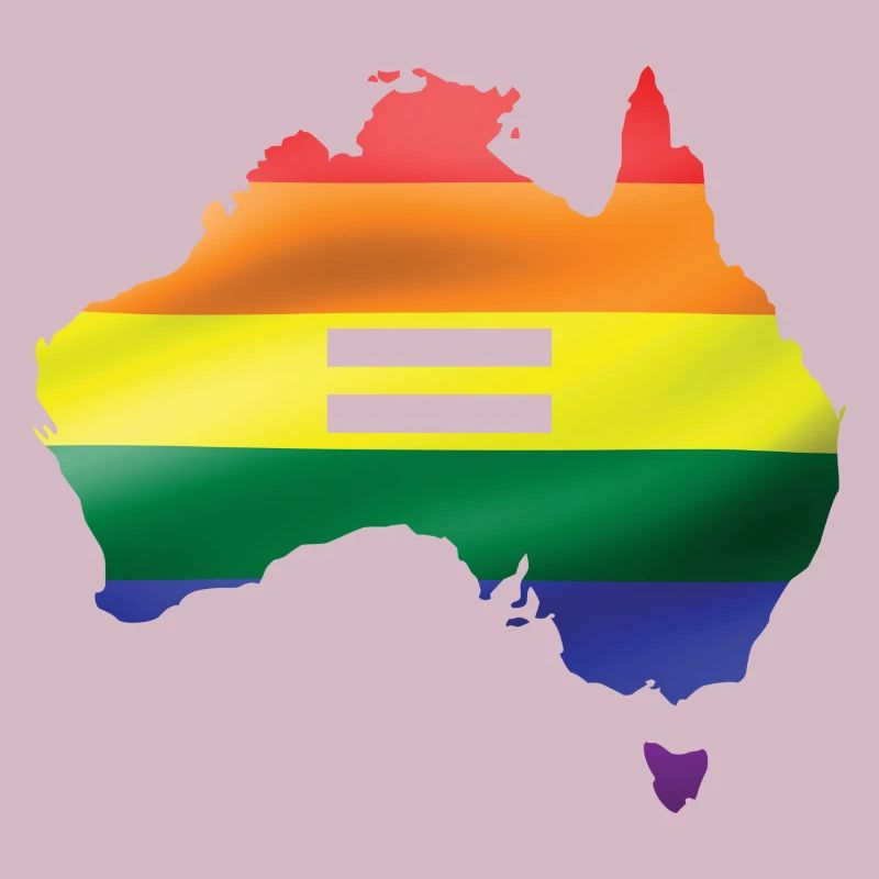 Lgbtq Pride Rainbow Flag Australia Map