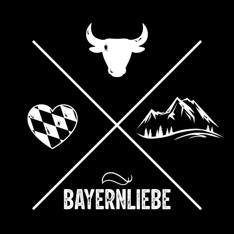 BAYERNLIEBE Herz Berge Stierkopf