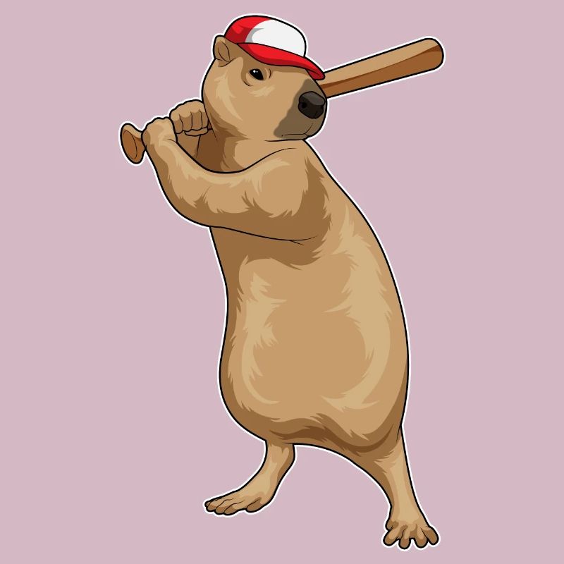 capybara baseball baseball bat