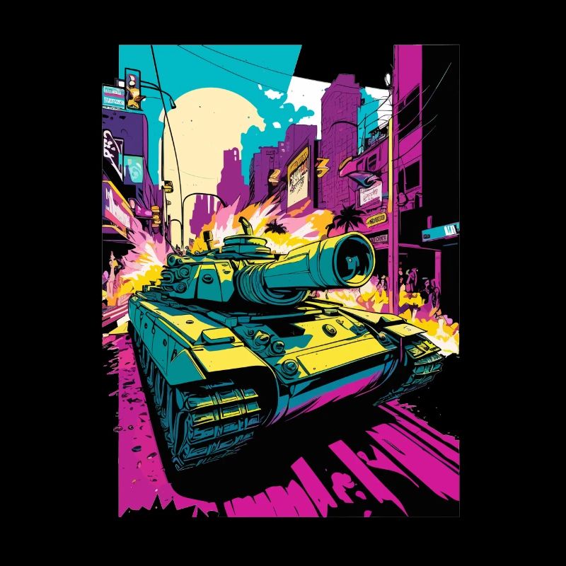 Panzer Pop Art Comic Style Leopard Panzer