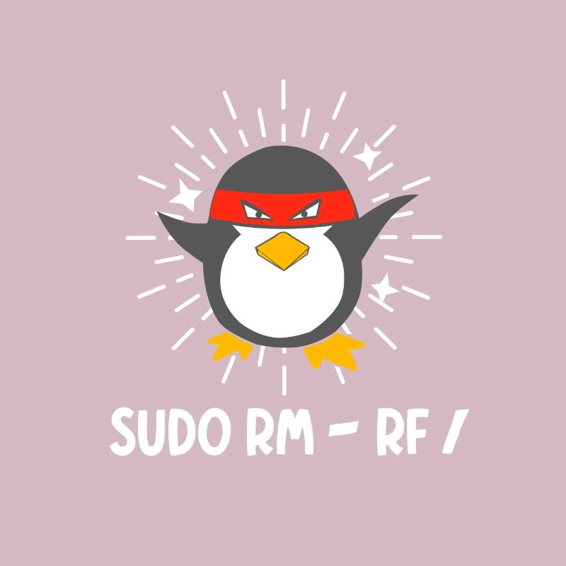 Tux Linux Pinguin Sudo Rm Rf Computerfreak Hacker