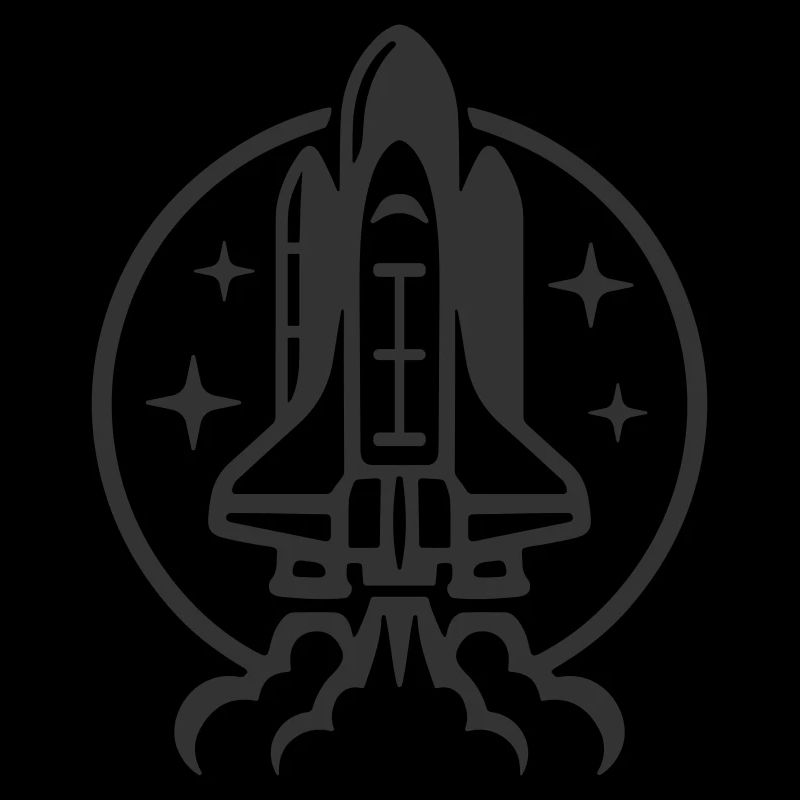 Space shuttle launch logo icon. Take off. Rocket