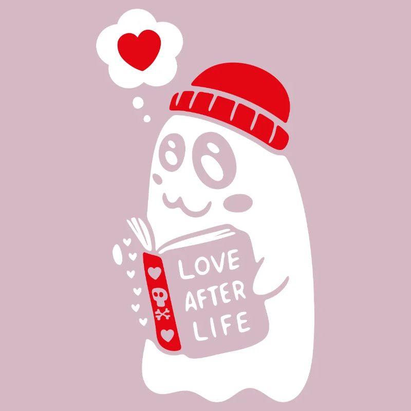 Cute Ghost Reading Romantic Book