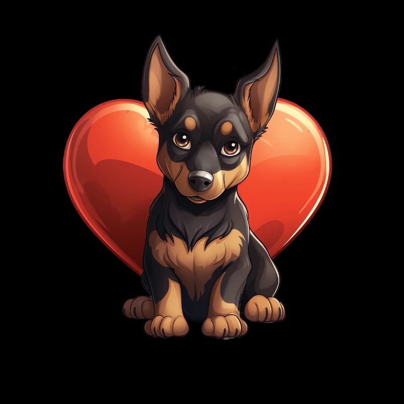 Amoureux des chiens Doberman Pinscher chien Saint-Valentin