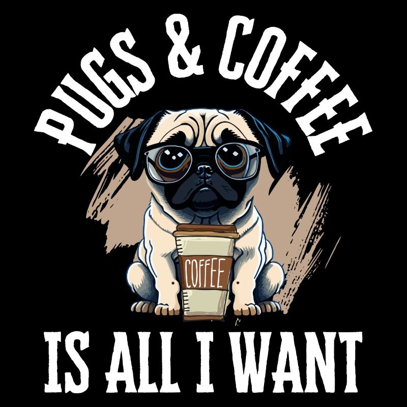 Stilvoller Mops & Kaffee Liebe