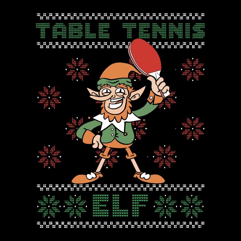 Elfe de tennis de table à Noël