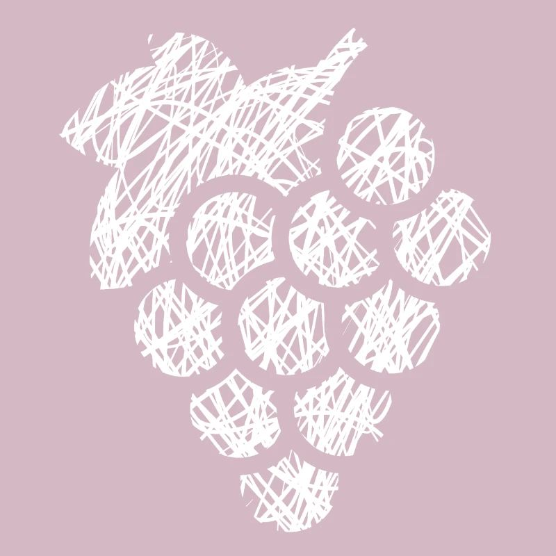 Grape Scribble Painted White Idée cadeau