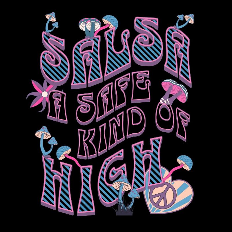 Salsa style hippie, flower power, style rétro,