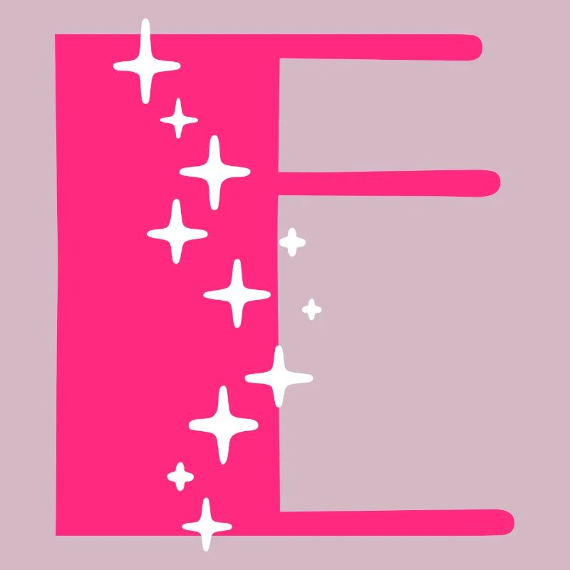 Letter E Glitter
