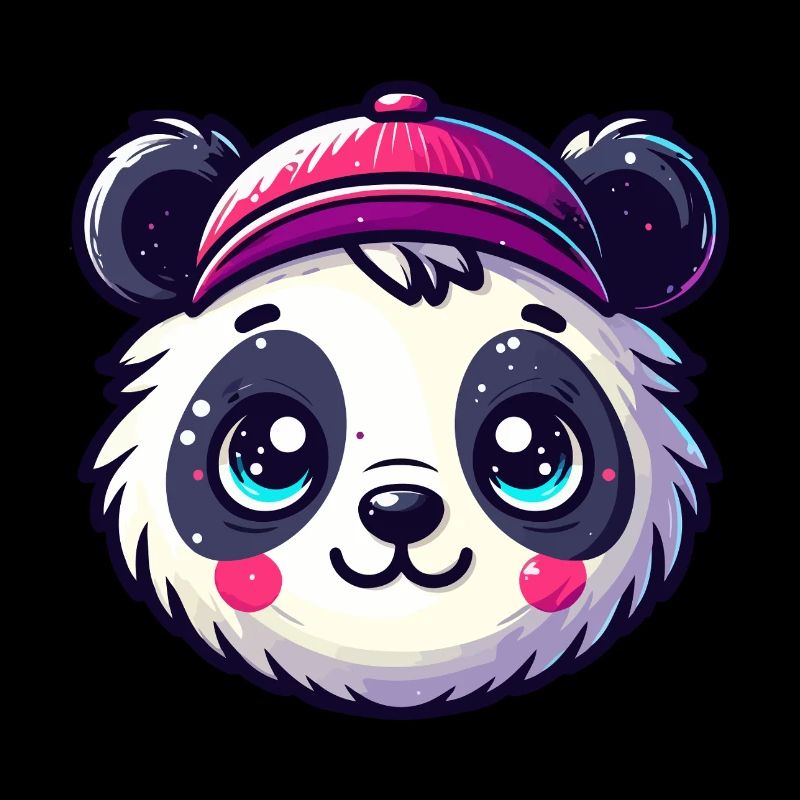 Panda Kopf mit Kappe