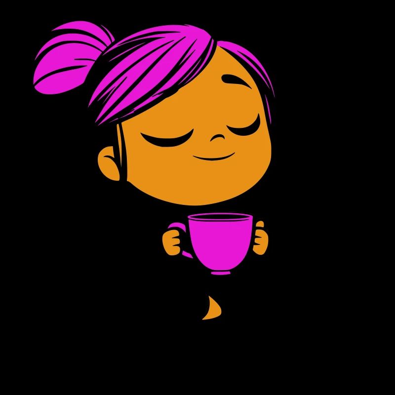 Tassmine enspannt mit einer Tasse Tee oder Kaffee