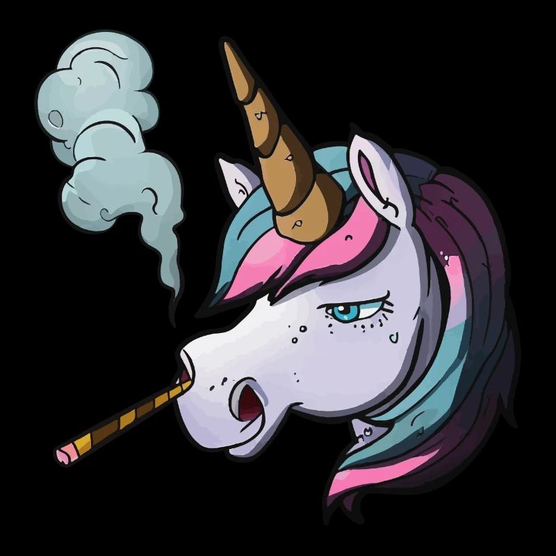 Einhorn raucht Zigarette