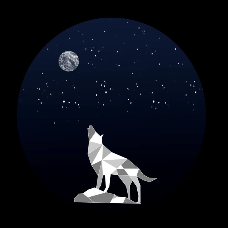 Howling wolf under a starry sky