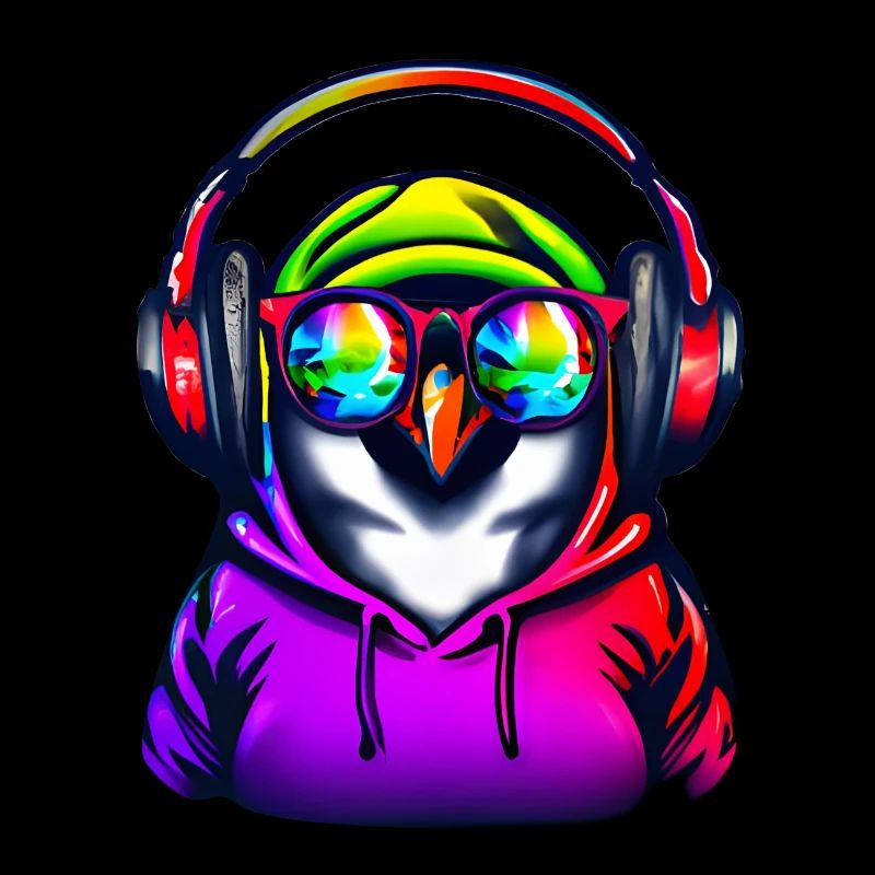 Pingouin avec pull et lunettes de soleil