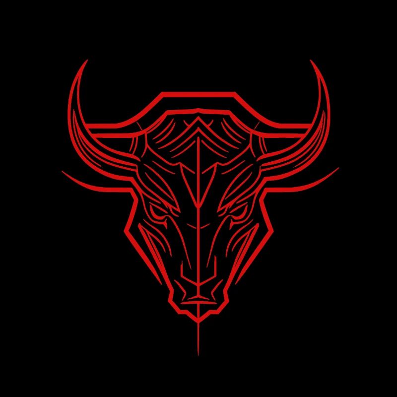 Roter Bullenschädel