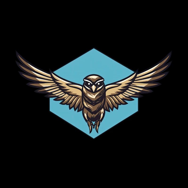 Dynamic Owl Mascot: Wings Outstretched