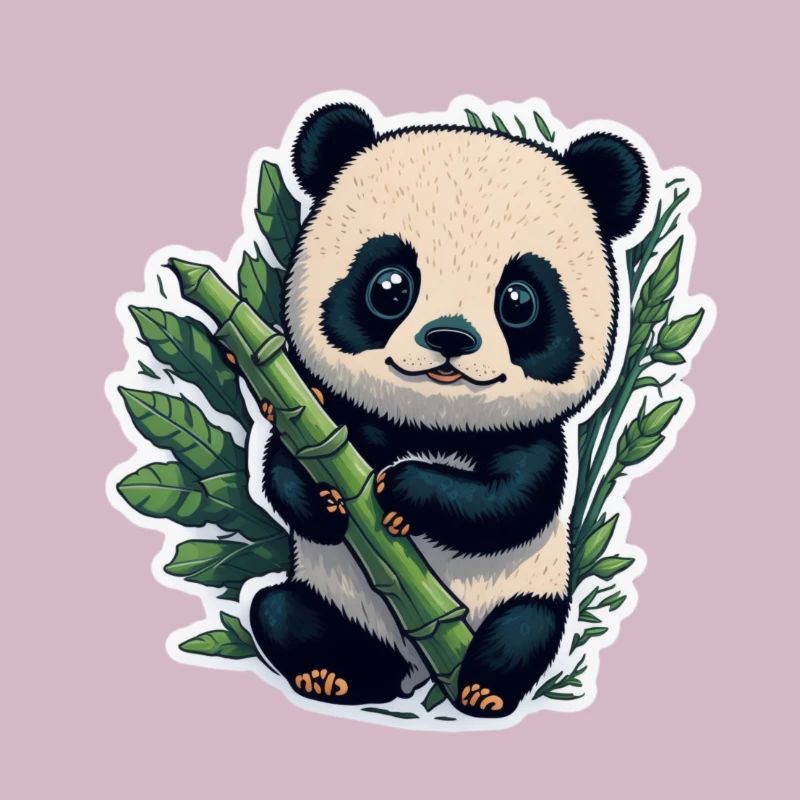 Cute Panda with Bamboo
