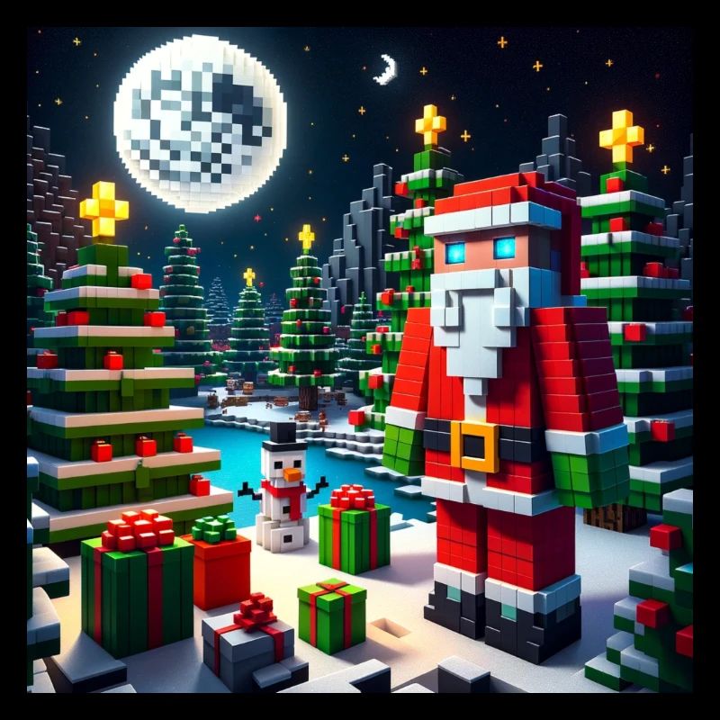 Père Noël dans le style pixel
