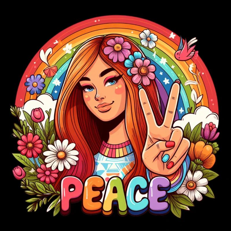 Mädchen zeigt Friedenszeichen