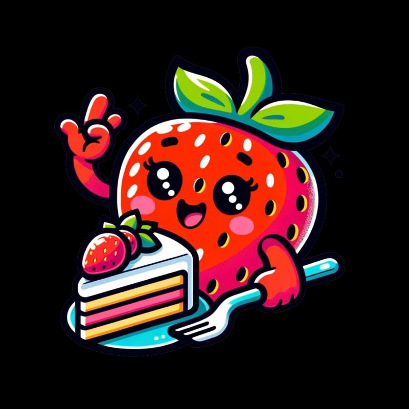Erdbeere Isst Kuchen