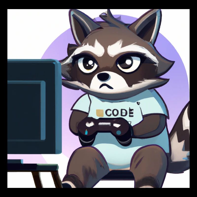 racoon playing computer games