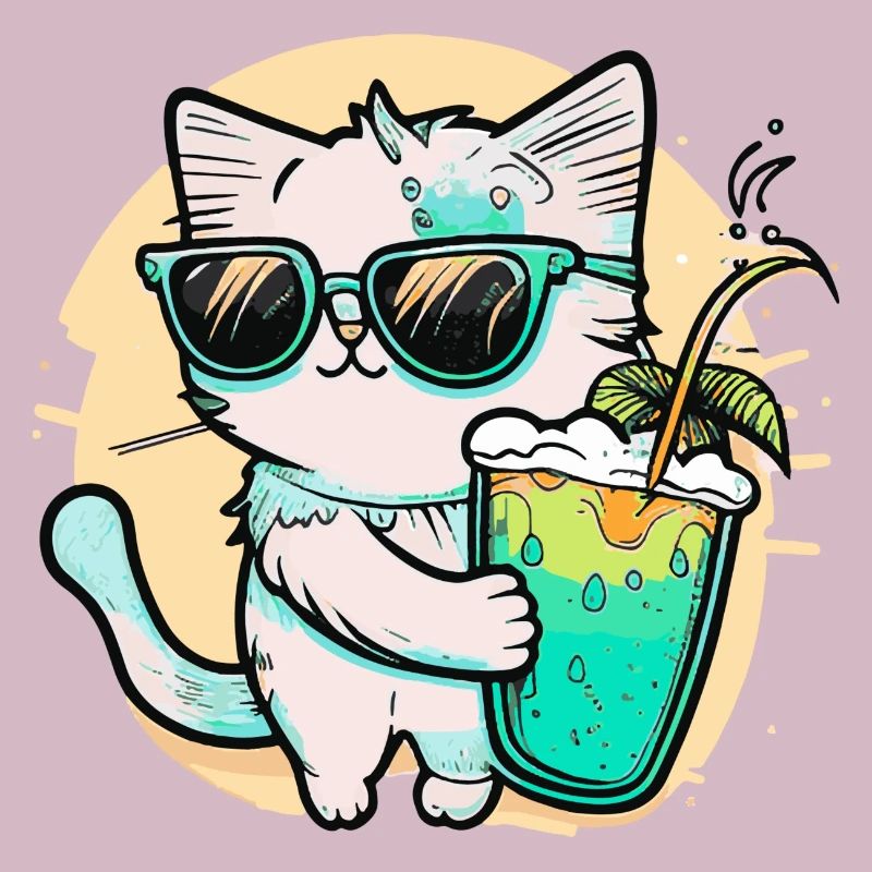 Die coolste Katze am Strand