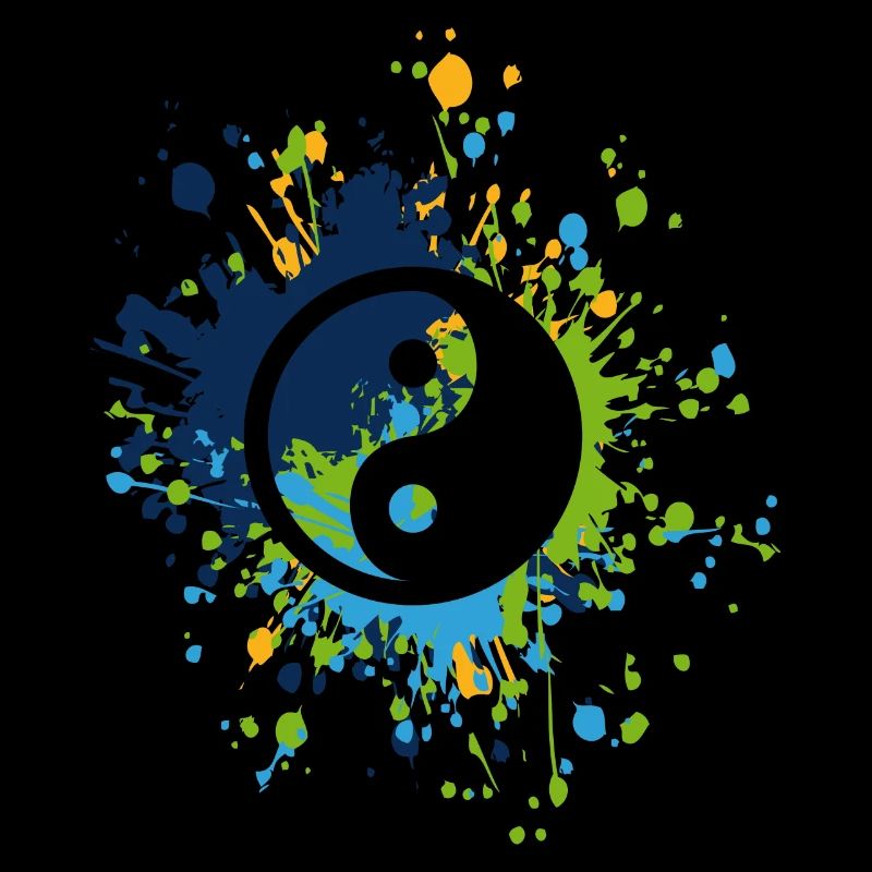 Yin Yang Symbole Couleur Splash