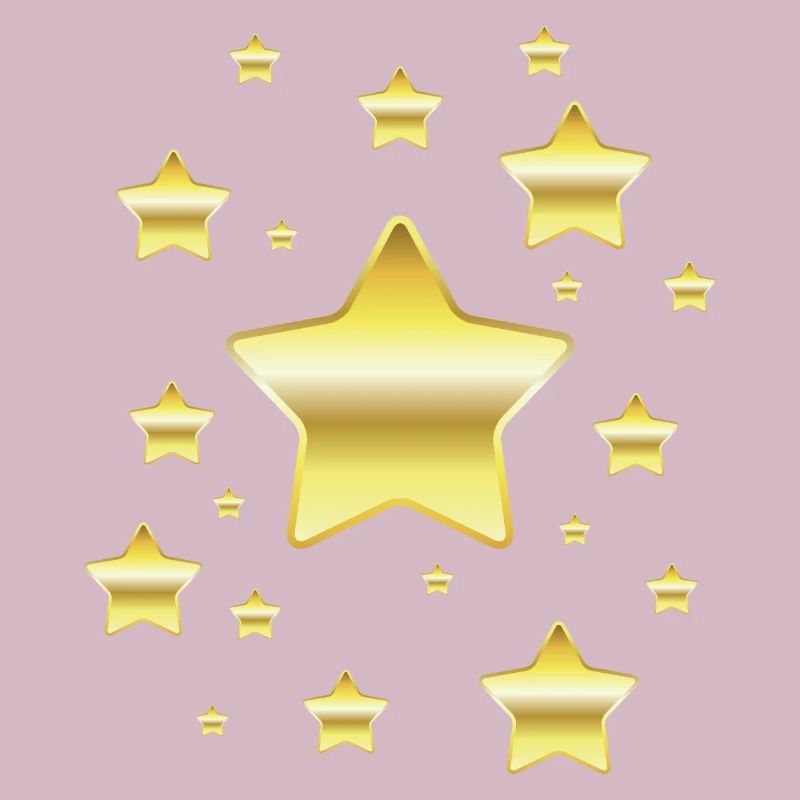 Des étoiles dans un look doré simulé