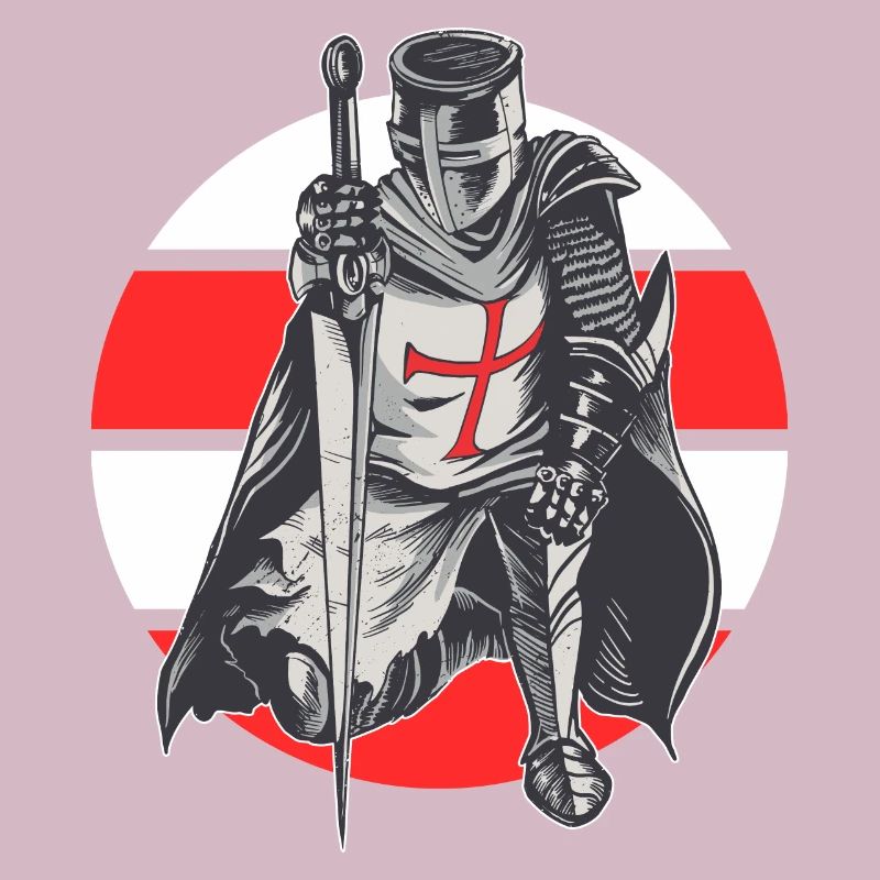 Knight Red White Templer order medieval armor
