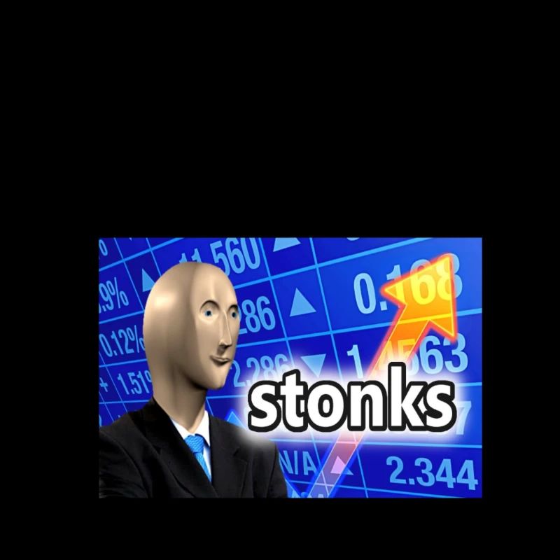 Get rich with me, Stonks meme