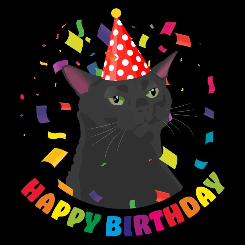 Abgestumpfte Katze feiert seinen Geburtstag