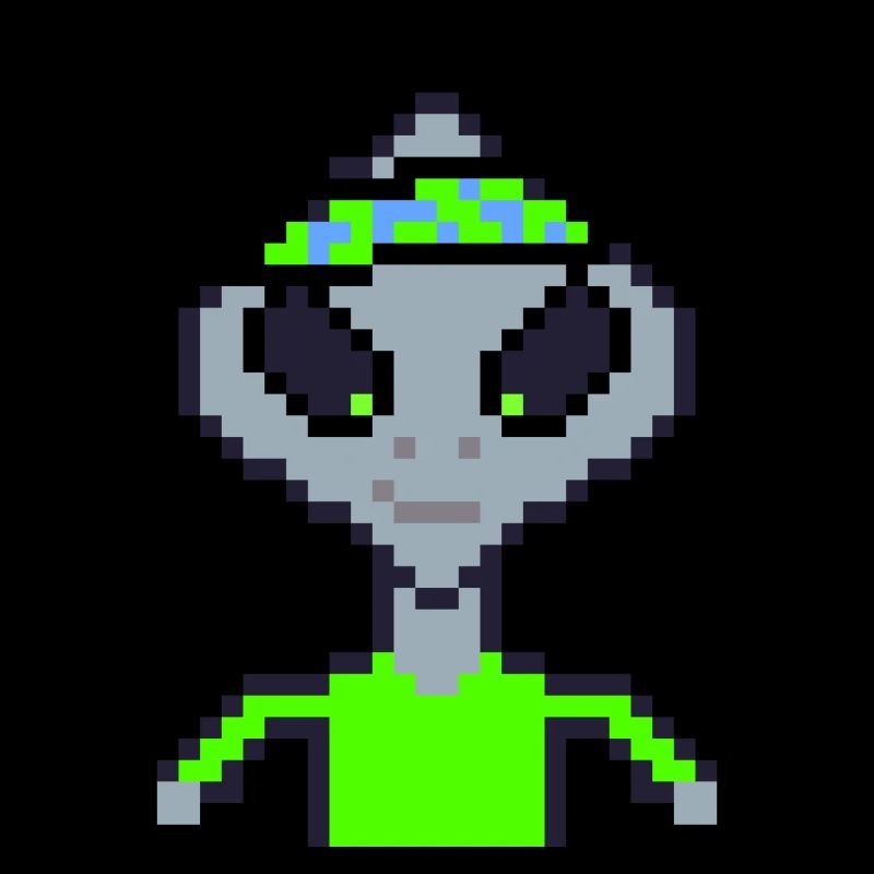 Pixel Alien "Green Karate"